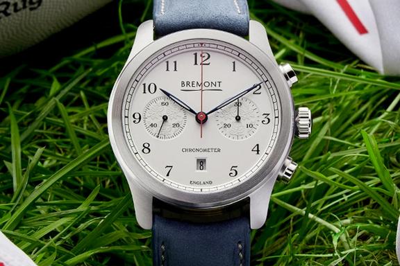White dial of a Bremont Chronometer