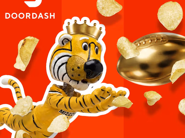 DoorDash College Football '26 campaign key art for the Don't Fan for Free season campaign.