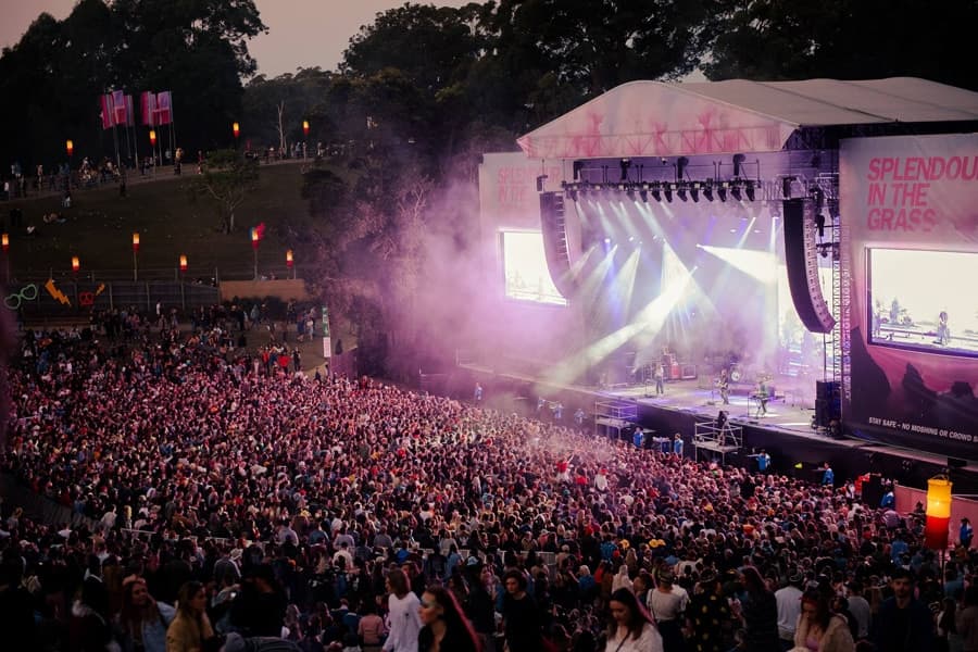 People in front of stage