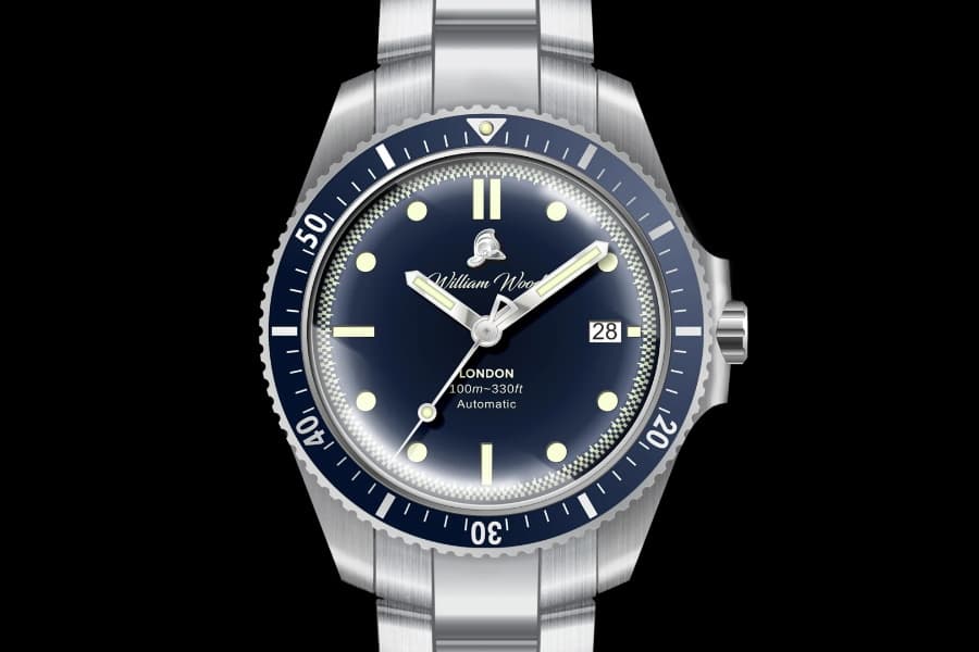 Dial of William Wood Valiant watch