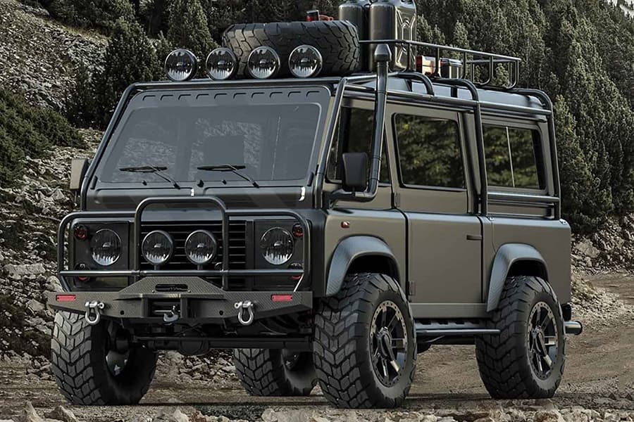 Land Rover Defender van front view