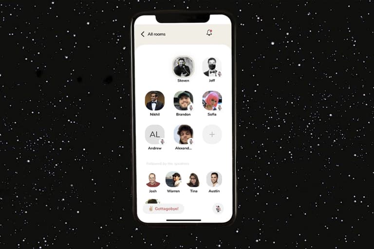 Clubhouse app open on a phone