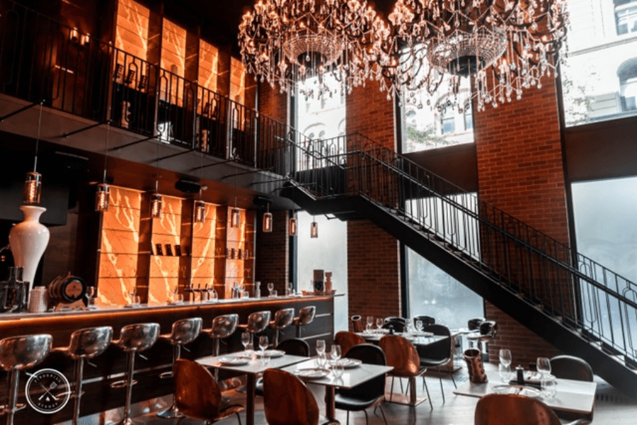 Bar and dining tables at Firegrill steak restaurant