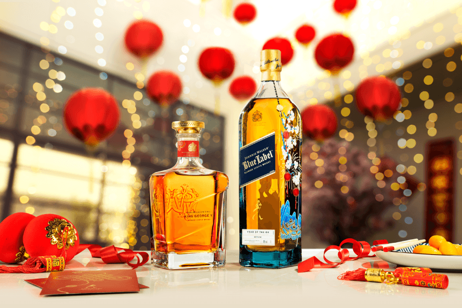Johnnie Walker Lunar New Year Limited Edition bottles of King George V and Blue Label