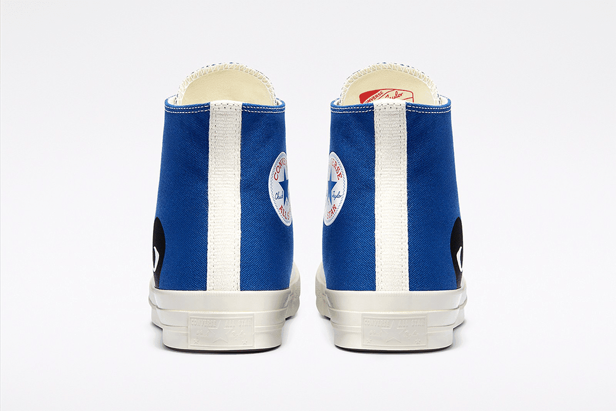 Cdg play x converse blue hi 3