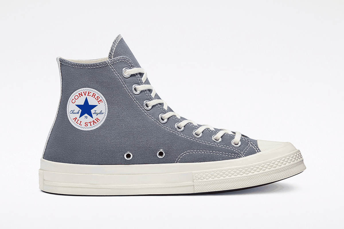 Cdg play x converse grey hi 2
