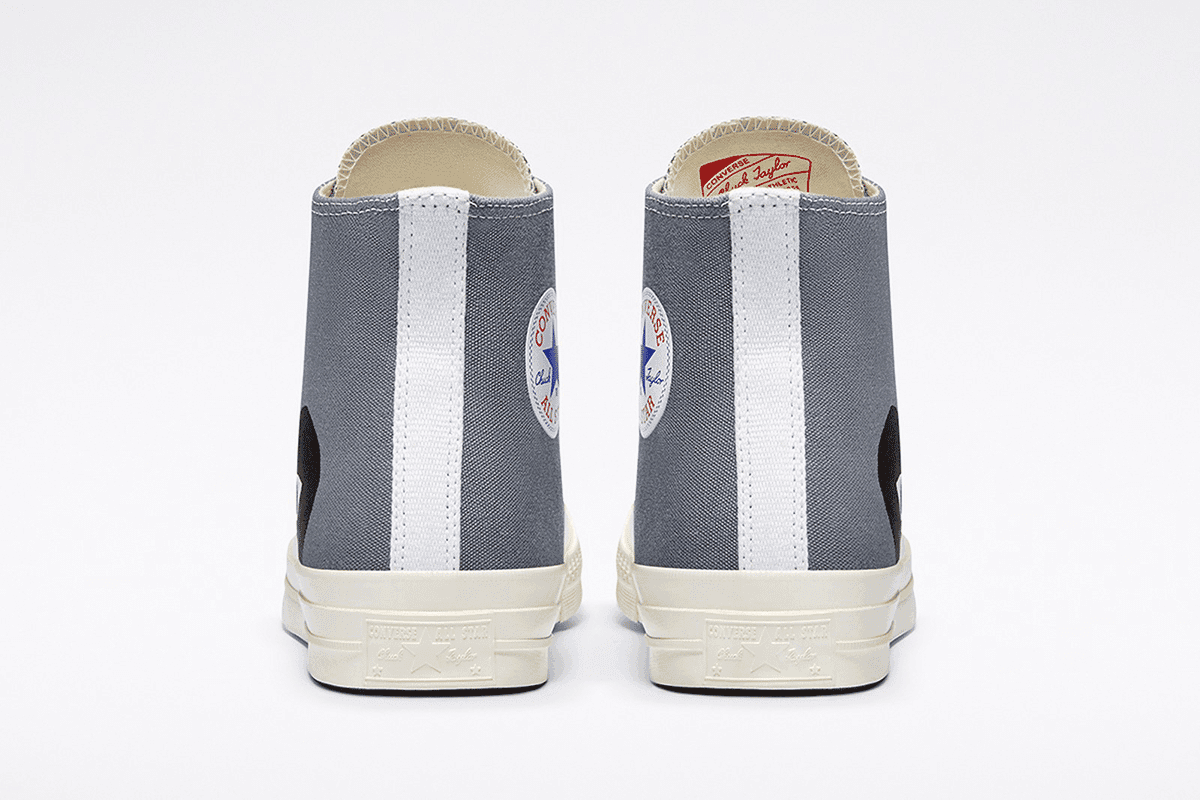 Cdg play x converse grey hi 3