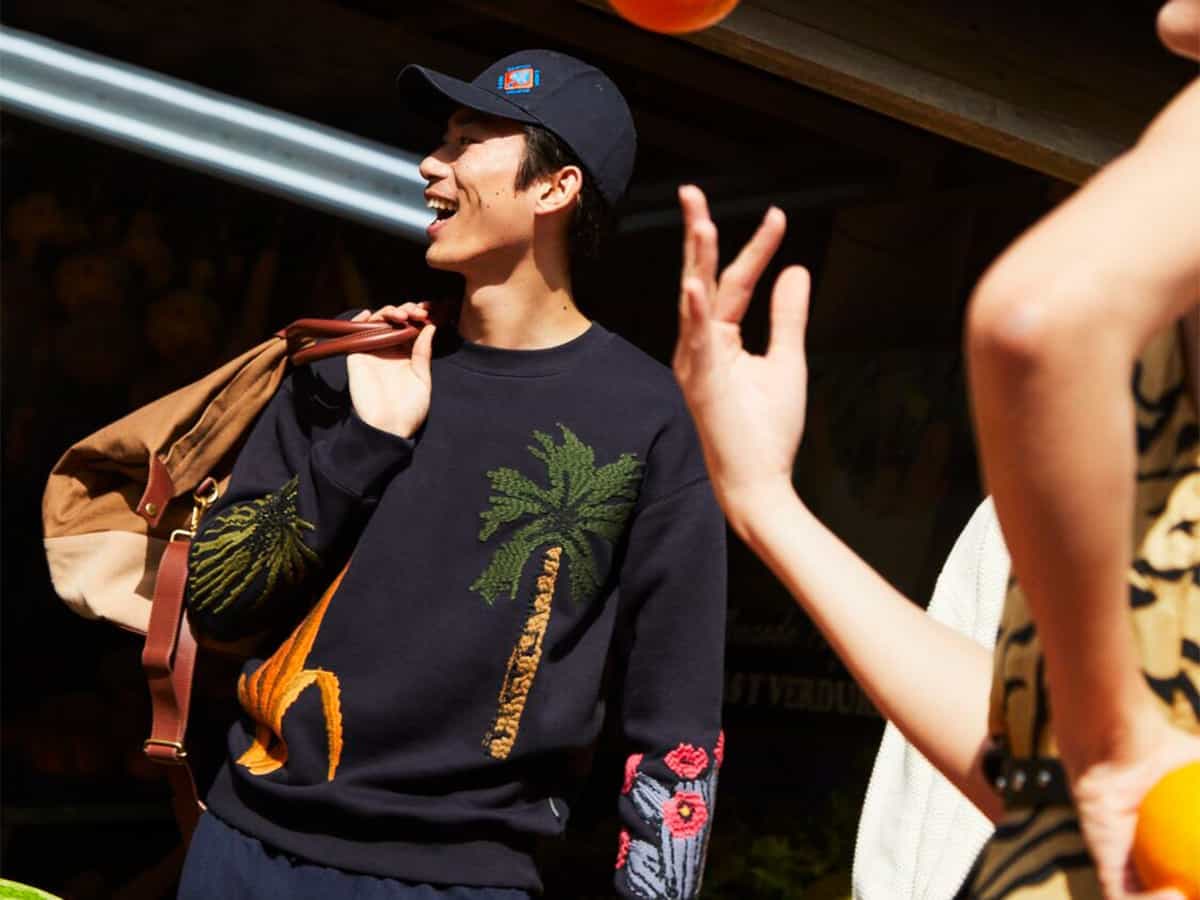 Scotch soda black sweater with palm tree