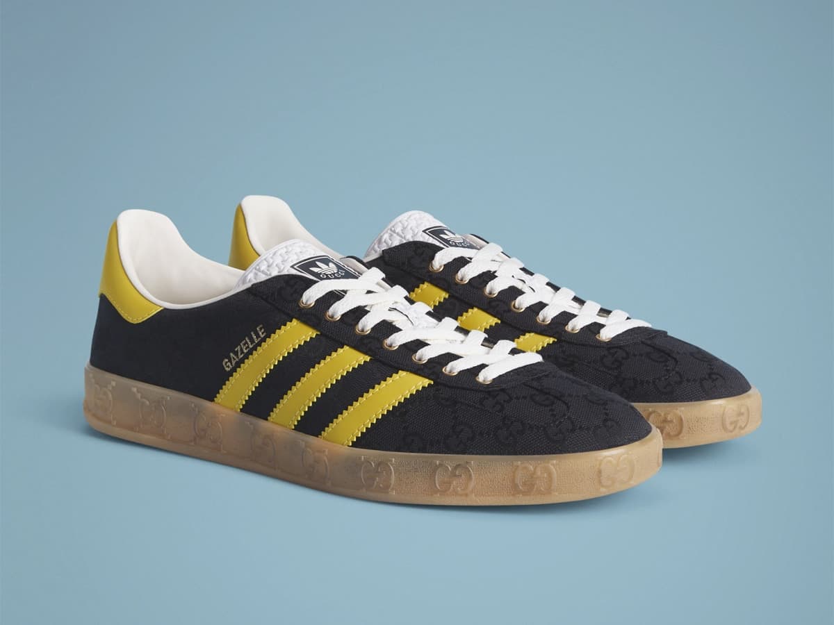 Adidas x gucci gazelle core black yellow 1