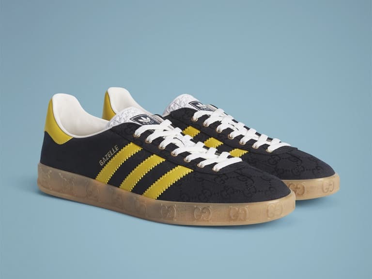 Adidas x gucci gazelle core black yellow 1