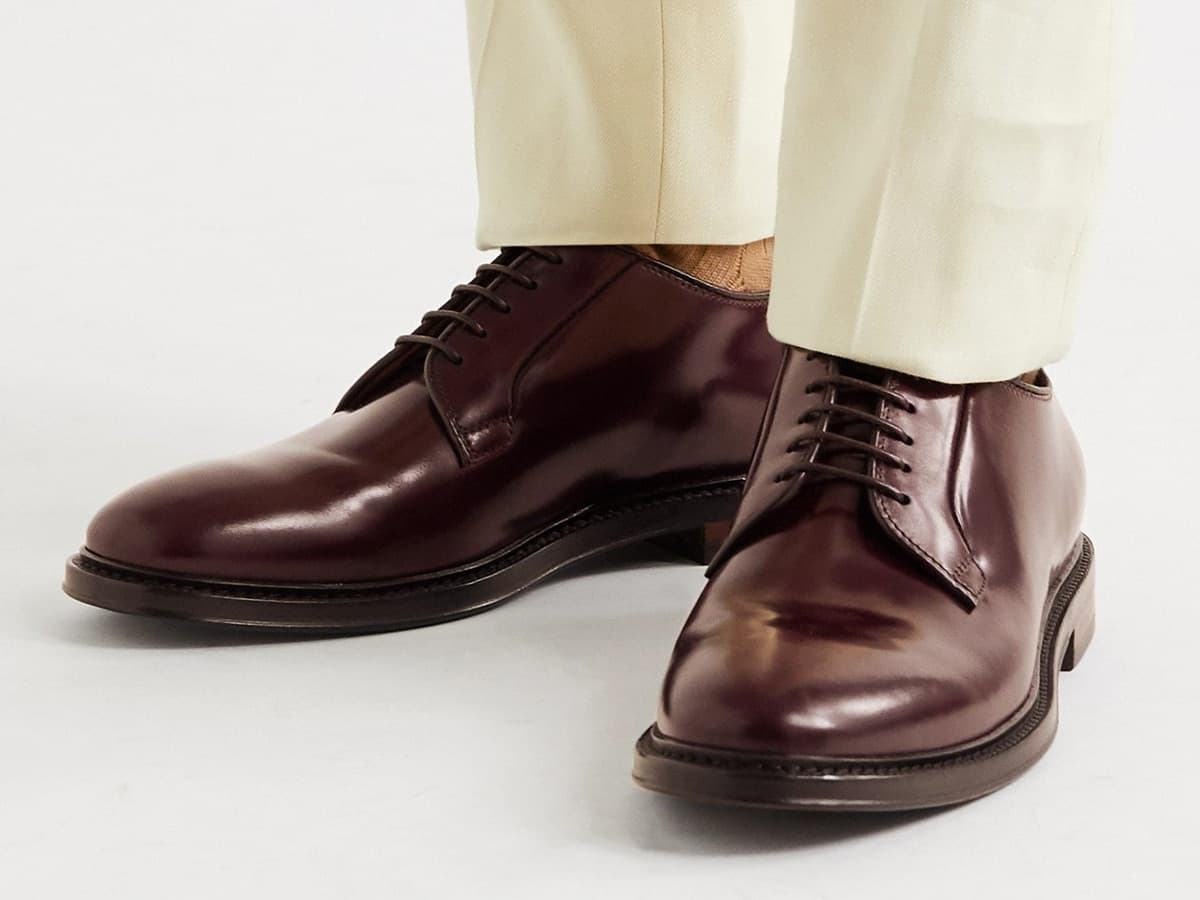 Officine Creative Hopkins Leather Derby Shoes Burgundy