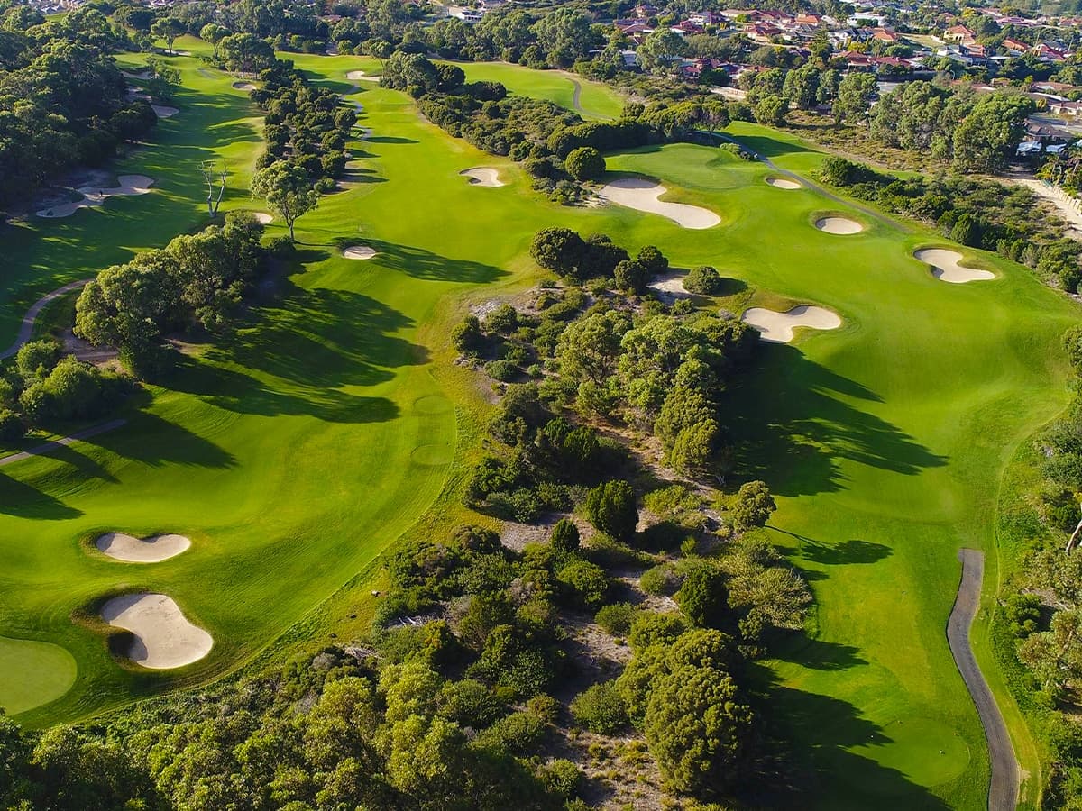 Overhead shot of golf course