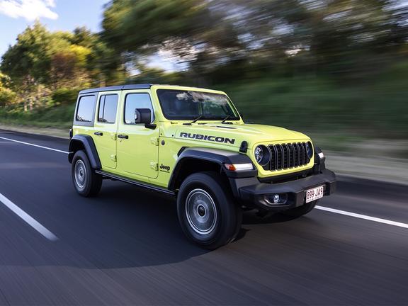 New jeep wrangler rubicon on the road