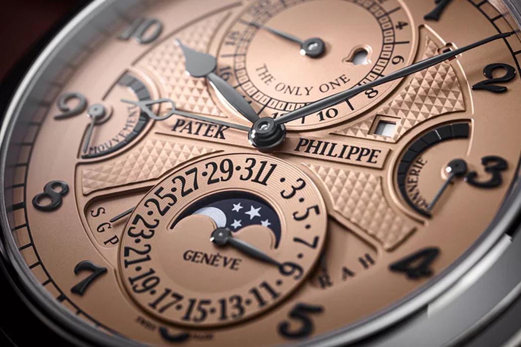 Closeup of the dial of Patek Philippe Grandmaster Chime 6300A