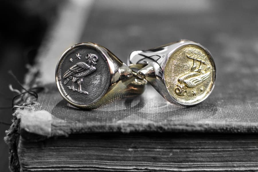 Crooked Howlet Designs mens rings