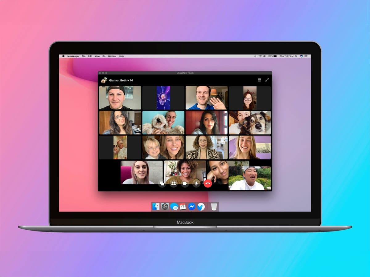 Facebook Messenger Rooms on laptop