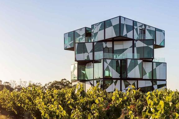 The d’Arenberg cube in middle of vineyard
