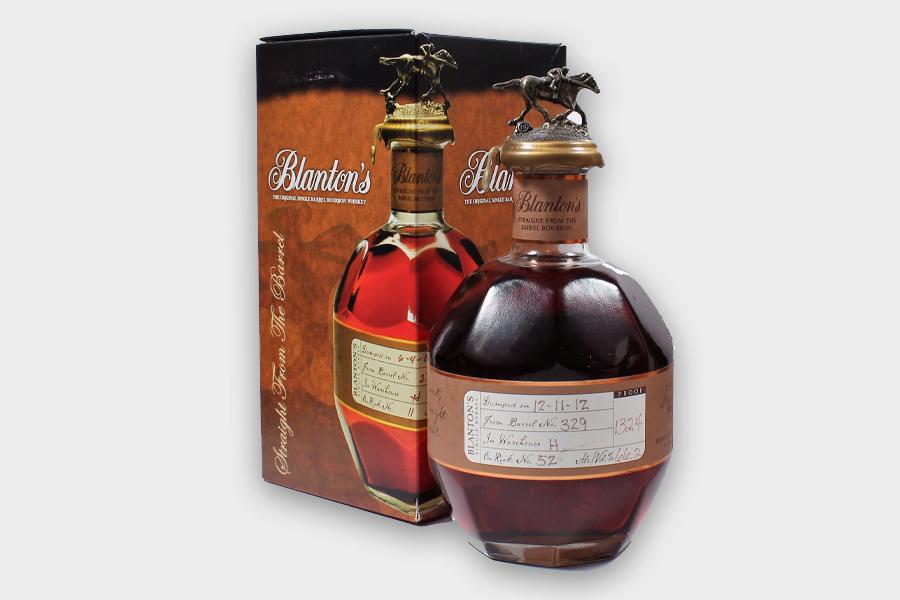 A bottle and box of Blanton's Original Single Barrel Bourbon Whiskey
