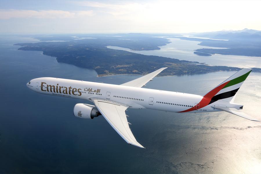 An Emirates plane in air