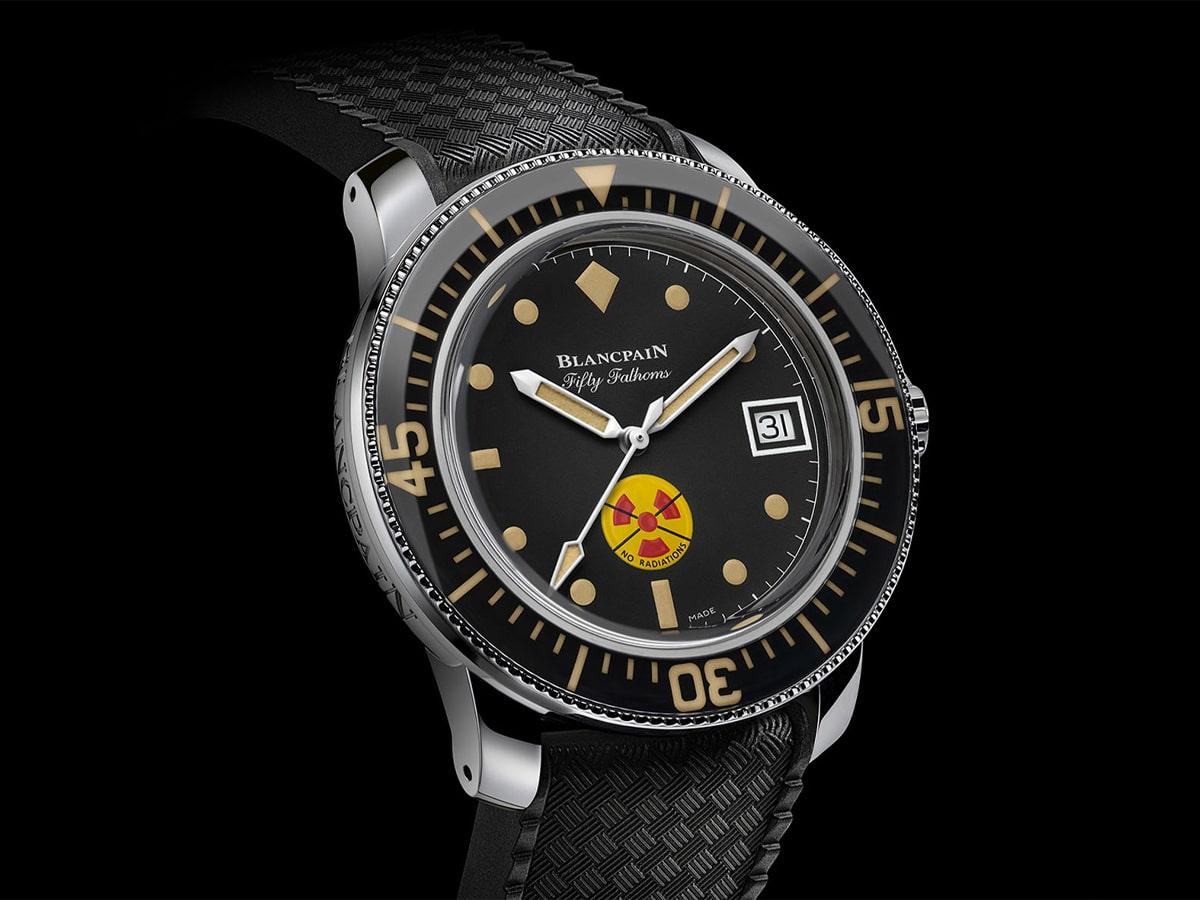 Blancpain Fifty Fathoms No Rad with black background