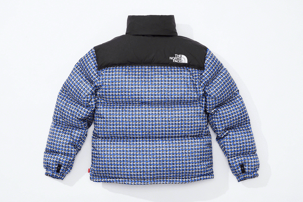 Supreme x the north face studded nupste jacket blue back