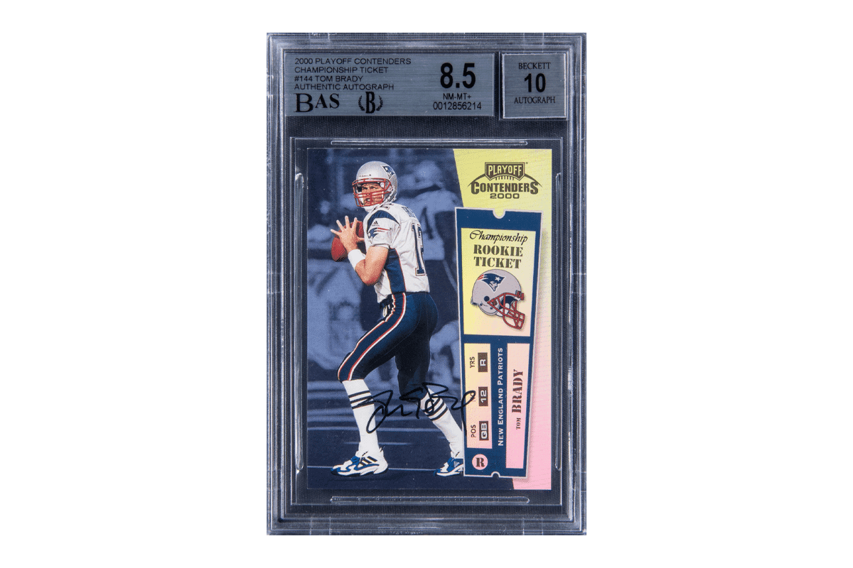 2000 playoff contenders tom brady signed championship ticket rookie card