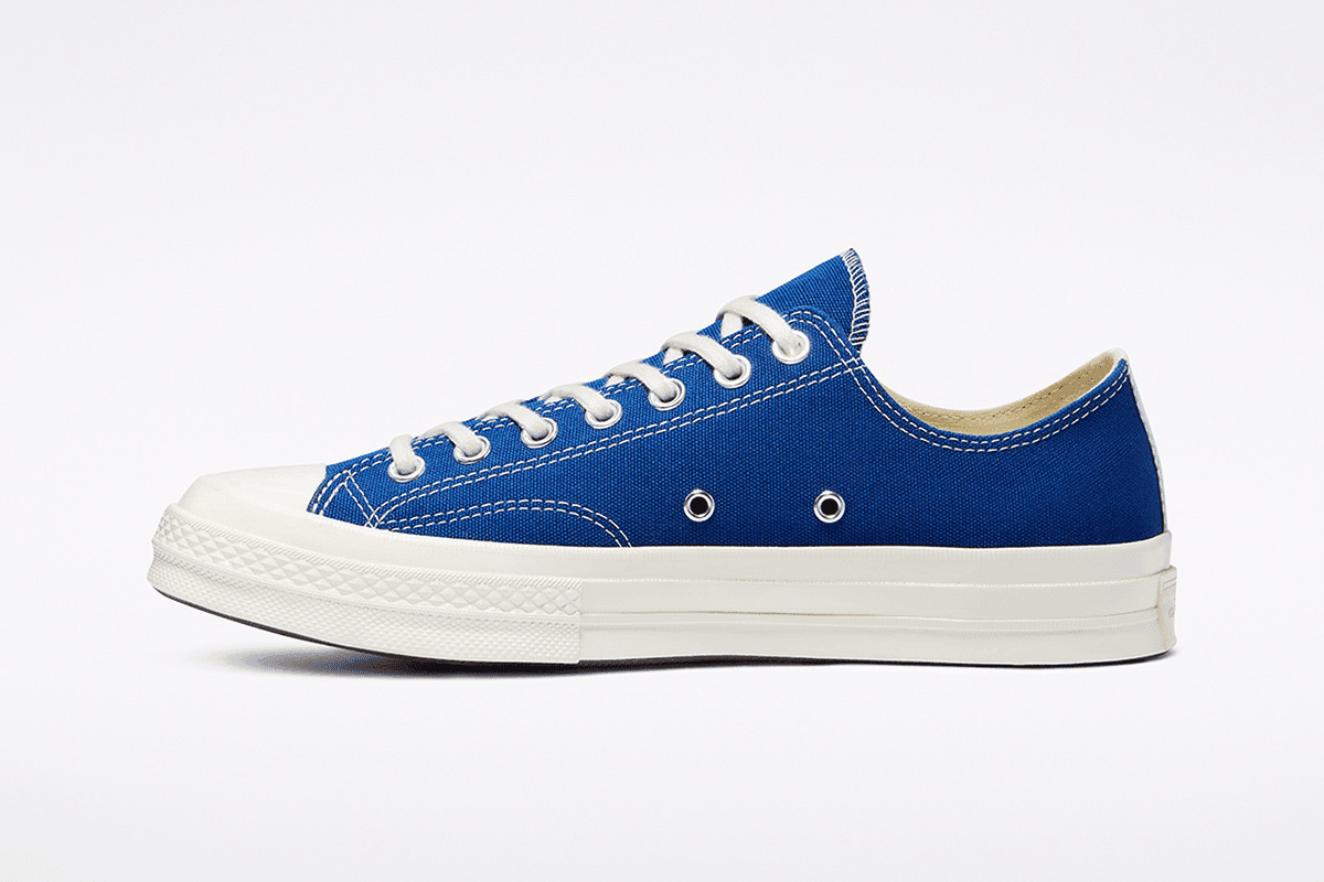 Cdg play x converse blue low 2