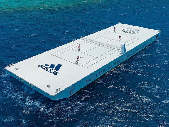 5 adidas floating tennis court