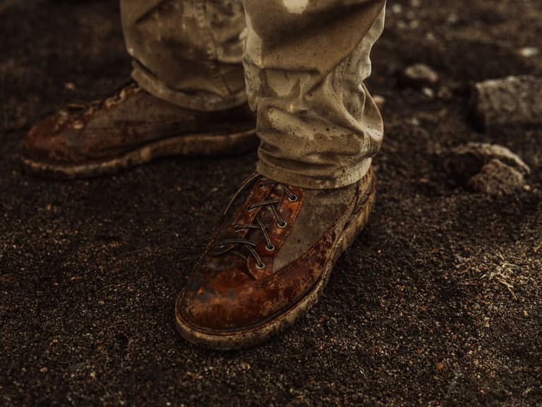 Huckberry x danner waxed canvas danner light on foot in mud