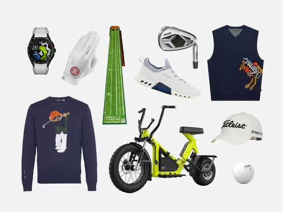Multiple product images of golf gifts