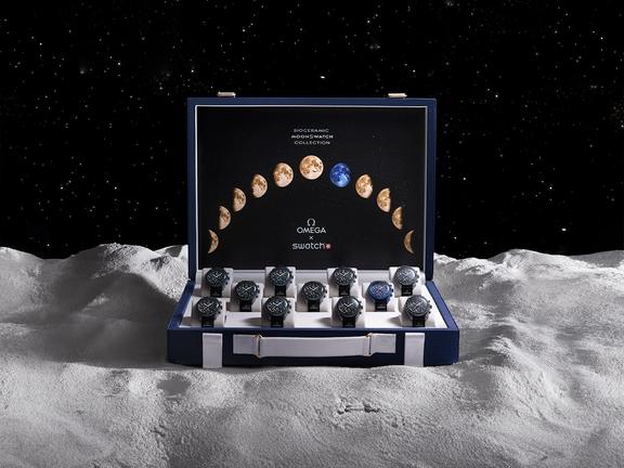 OMEGA x Swatch MoonSwatch Moonshine Gold suitcase auction | Image: Sotheby's