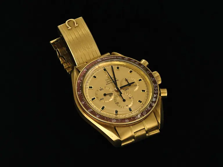 Neil armstrong's 18k gold omega speedmaster professional top down