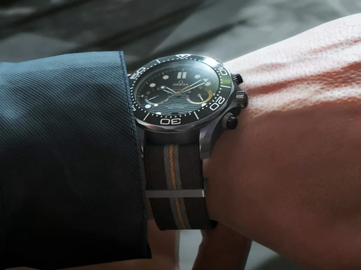 James bond first light wearing omega seamaster 300m chronograph