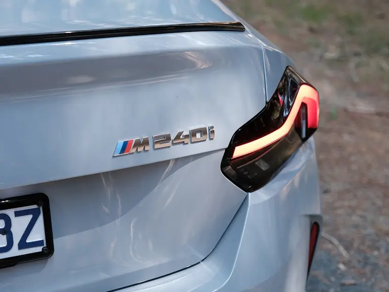 2025 bmw m240i brooklyn grey review rear badge