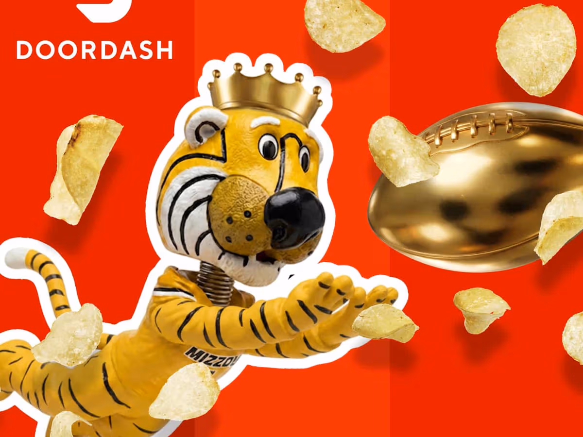 DoorDash College Football '26 campaign key art for the Don't Fan for Free season campaign.