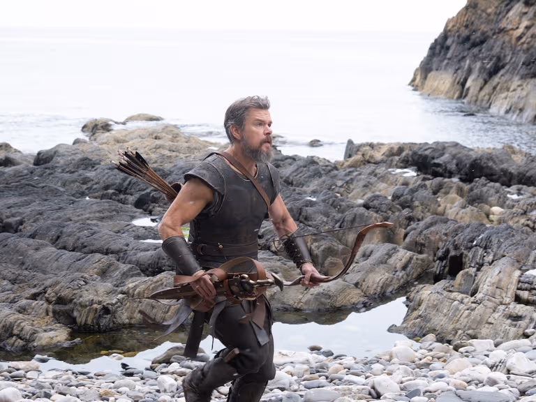 Matt damon the odyssey beach