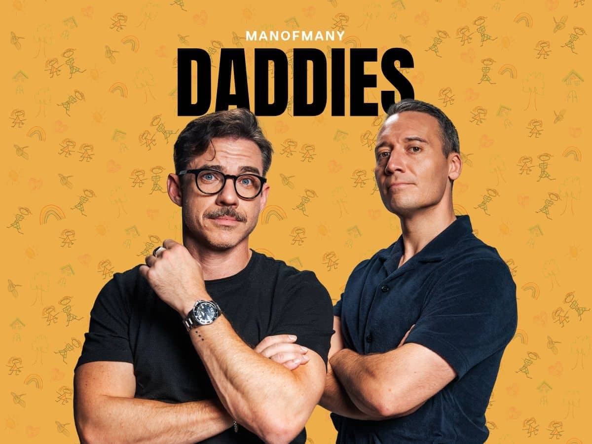 Rob Stott and Marcus Hurley, the host of Daddies, a podcast by Man of Many podcast