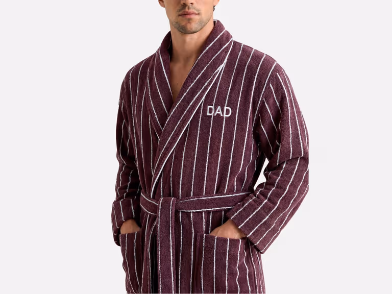 Sheridan striped bathrobe in clove