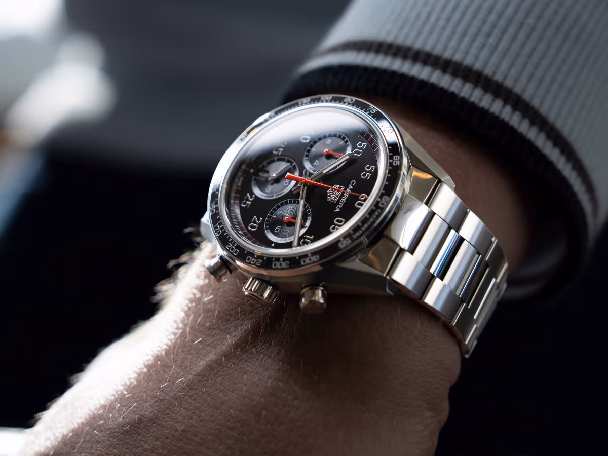 Tag heuer carrera chronograph sport black opalin