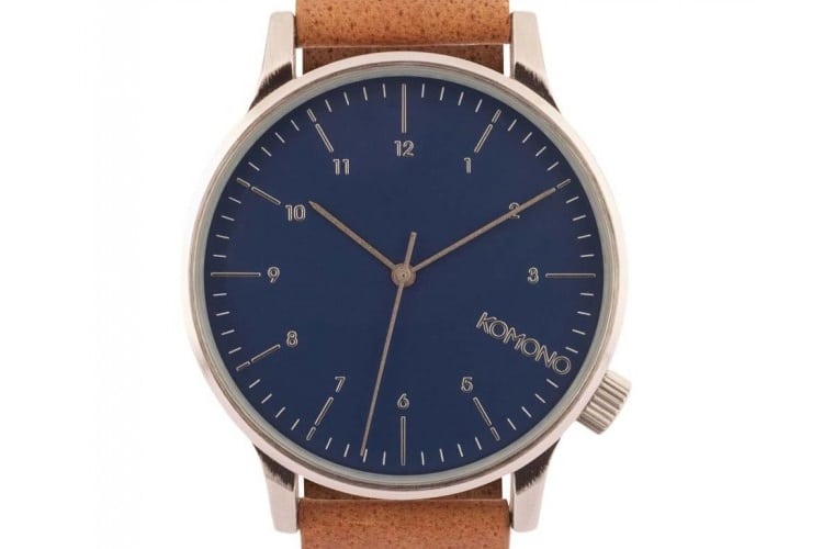 komono watch winston blue cognac