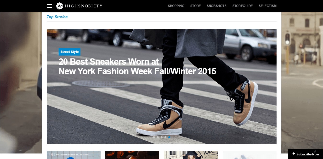 Highsnobiety  Online lifestyle news site covering sneakers