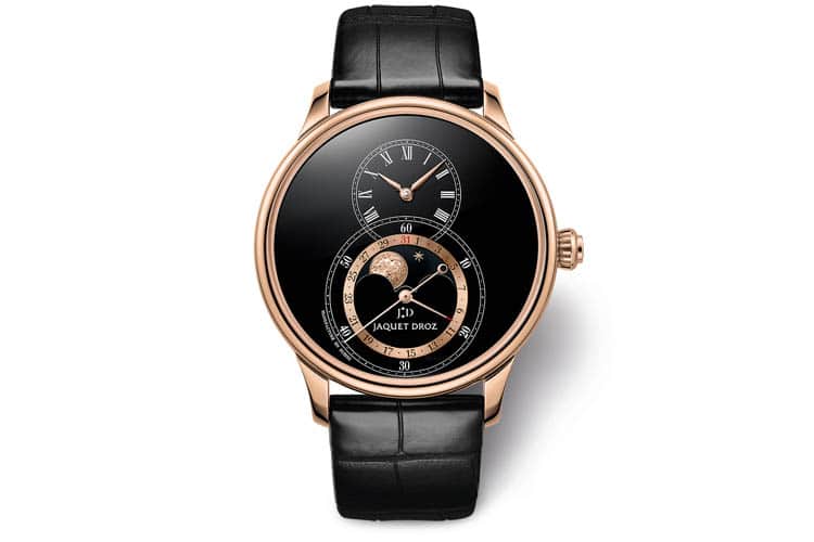 jaquet droz grande seconde moon in black enamel