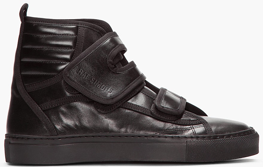 triple black leather sneakers