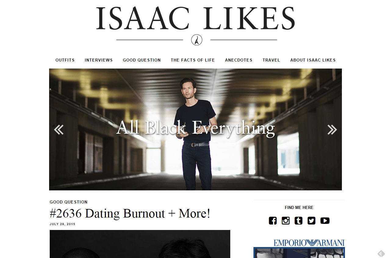 isaac likes menswear interviews relationship advice and rants