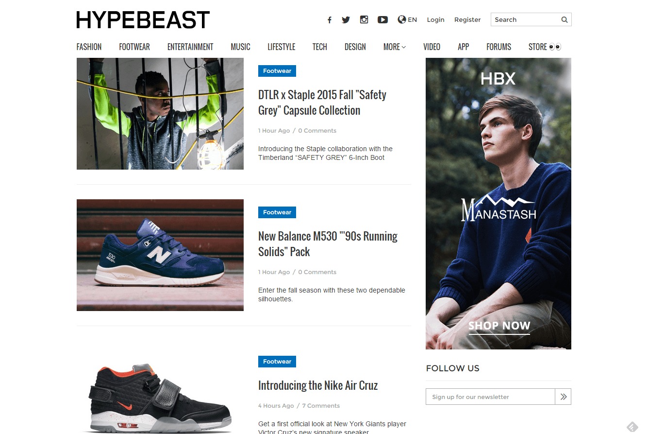 with sneaker website