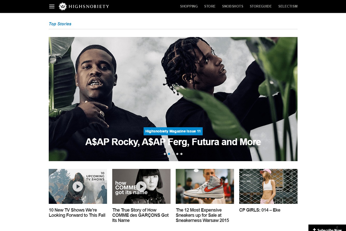 Highsnobiety  Online lifestyle news site covering sneakers