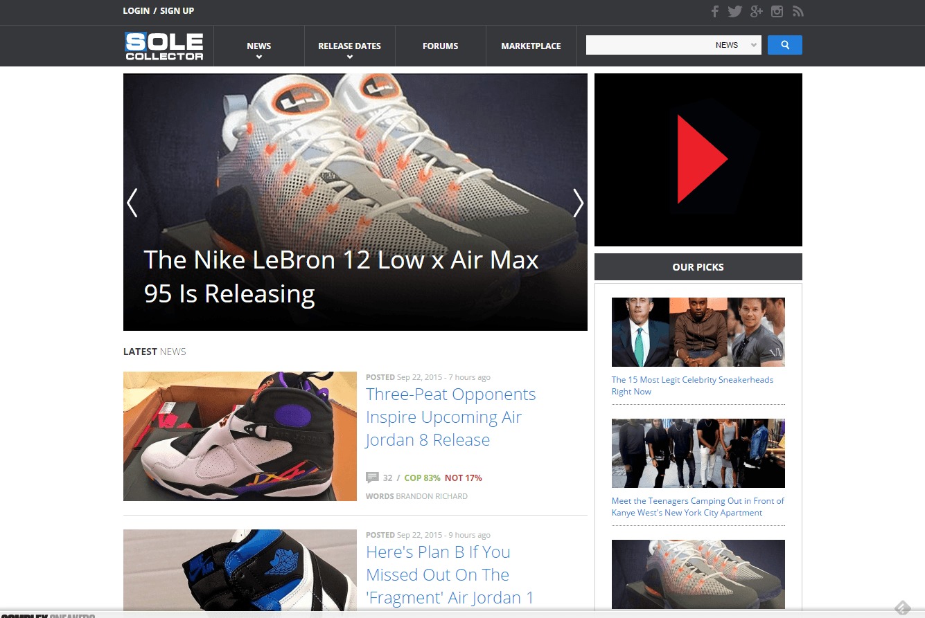 Sneaker sale news websites