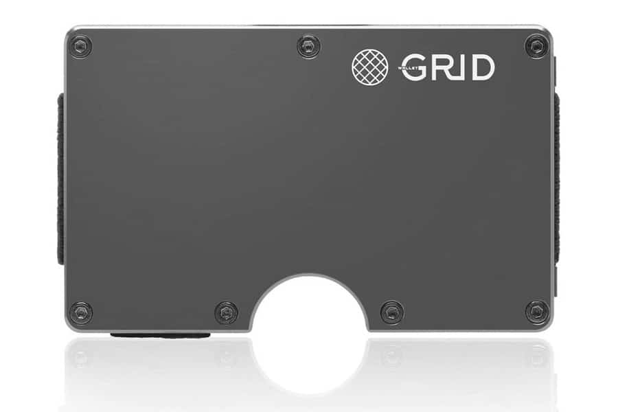 grid aluminum wallet
