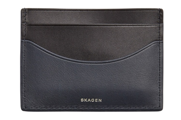 skagen torben leather card case