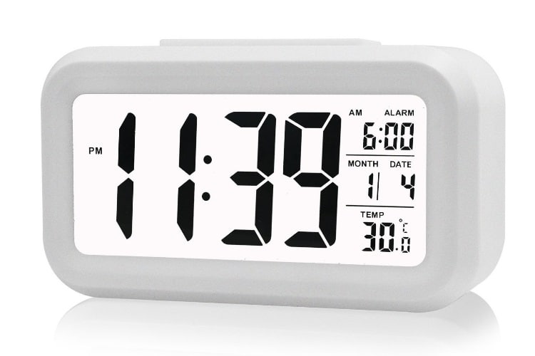 huge ass white digital clock